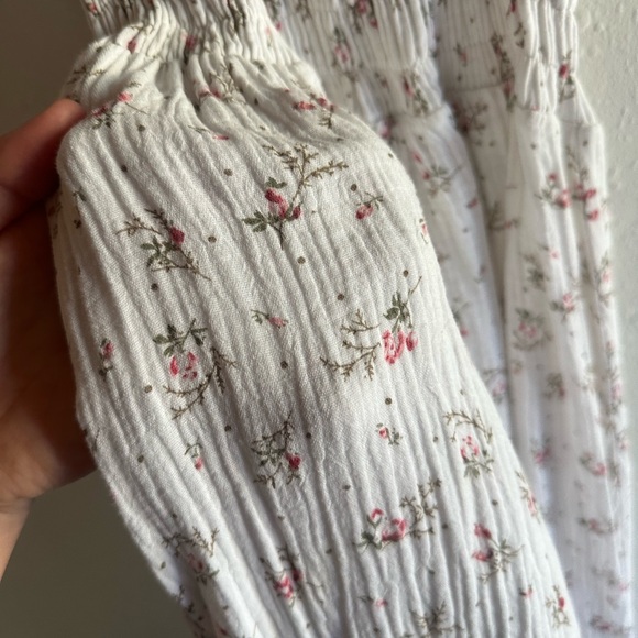 Gauze Cotton White Floral Dress - Picture 3 of 8